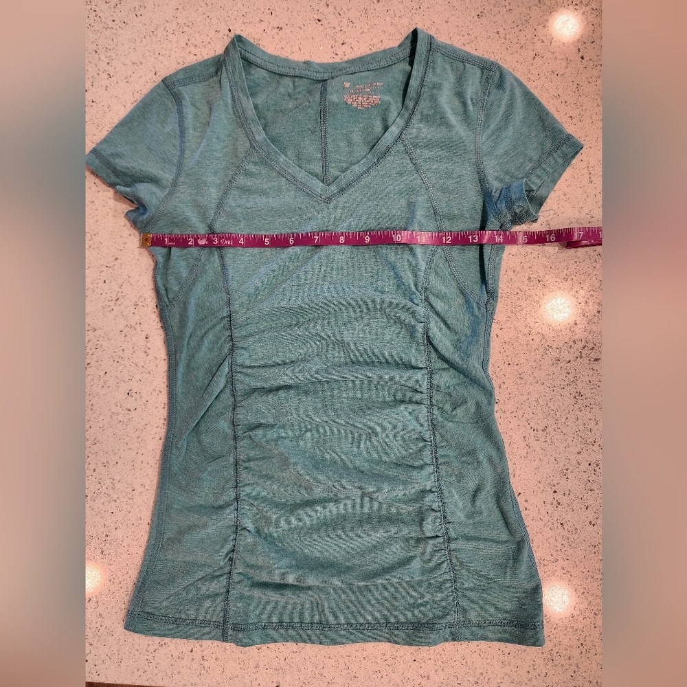 Teal cap sleeve Tek Gear workout top - Picture 3 of 4